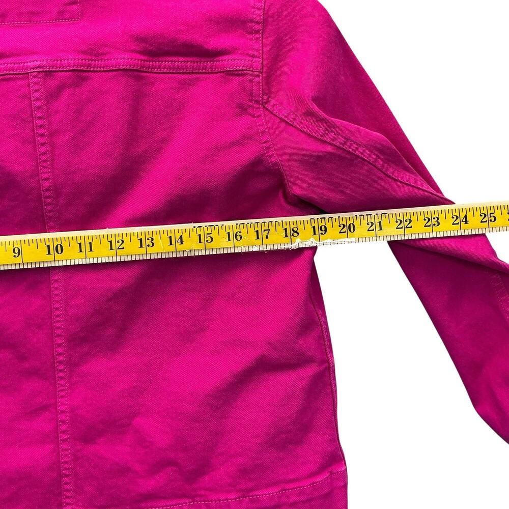 Made And Love Loft Denim Jacket Women’s Size Small Bright Pink - Picture 9 of 15